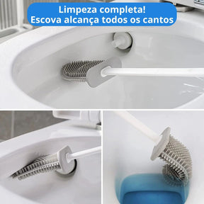 KIT COM 2 PECAS DE ESCOVA SANITARIA COM SUPORTE DE PLASTICO PP