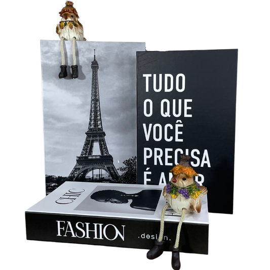 Kit 3 Livros Decorativos Organizadores - Modelo Casablanca