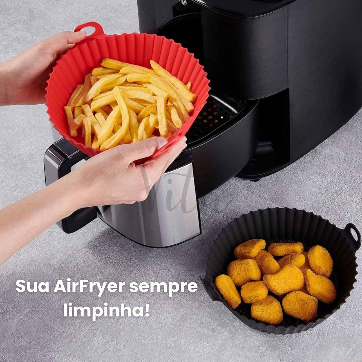 Kit 2 Formas de Silicone AirFryer Eco + BRINDE: 50un Forma Descartável