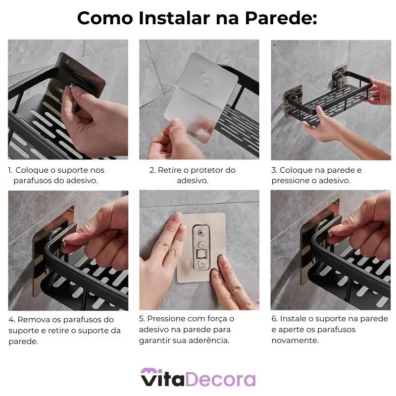 Kit Suporte Organizador em Alumínio + Adesivos ProFix - VitaAlu [FRETE GRÁTIS]