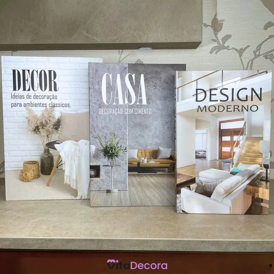 Livros Decorativos Organizadores - Conjunto com 3