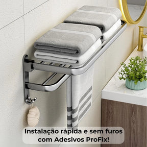 Porta-Toalhas Grande Retrátil + Adesivos ProFix!