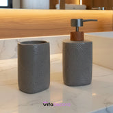 Kit Lavabo Conjunto Dispenser e Porta Escovas Porcelana 2 Peças