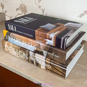 Livros Decorativos Organizadores - Conjunto com 3