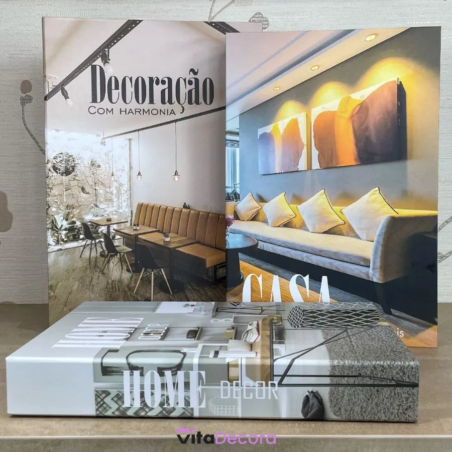 Livros Decorativos Organizadores - Conjunto com 3