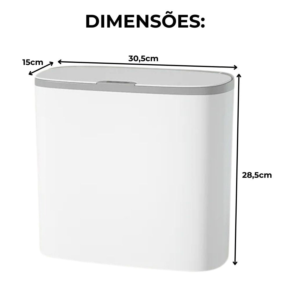 Lixeira Inteligente 13 Litros Abertura Automática Veda Cheiros - [ACOMPANHA PILHAS]