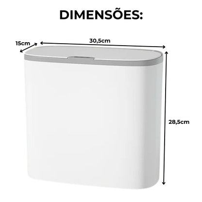 Lixeira Inteligente 13 Litros Abertura Automática Veda Cheiros - [ACOMPANHA PILHAS]