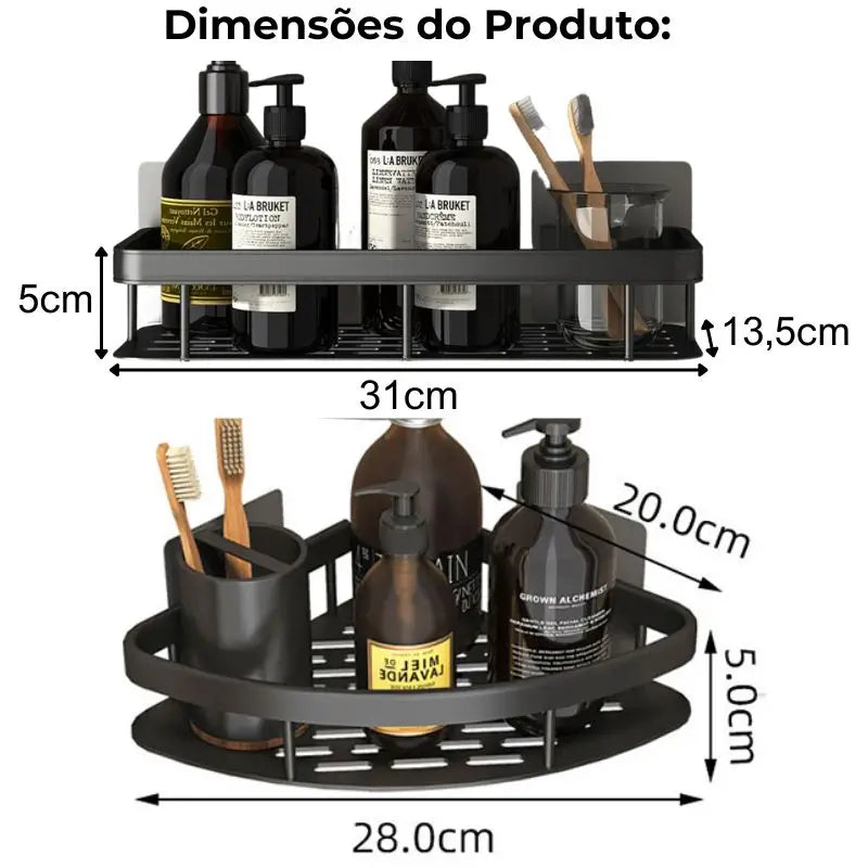 Kit Suporte Organizador em Alumínio + Adesivos ProFix - VitaAlu [FRETE GRÁTIS]