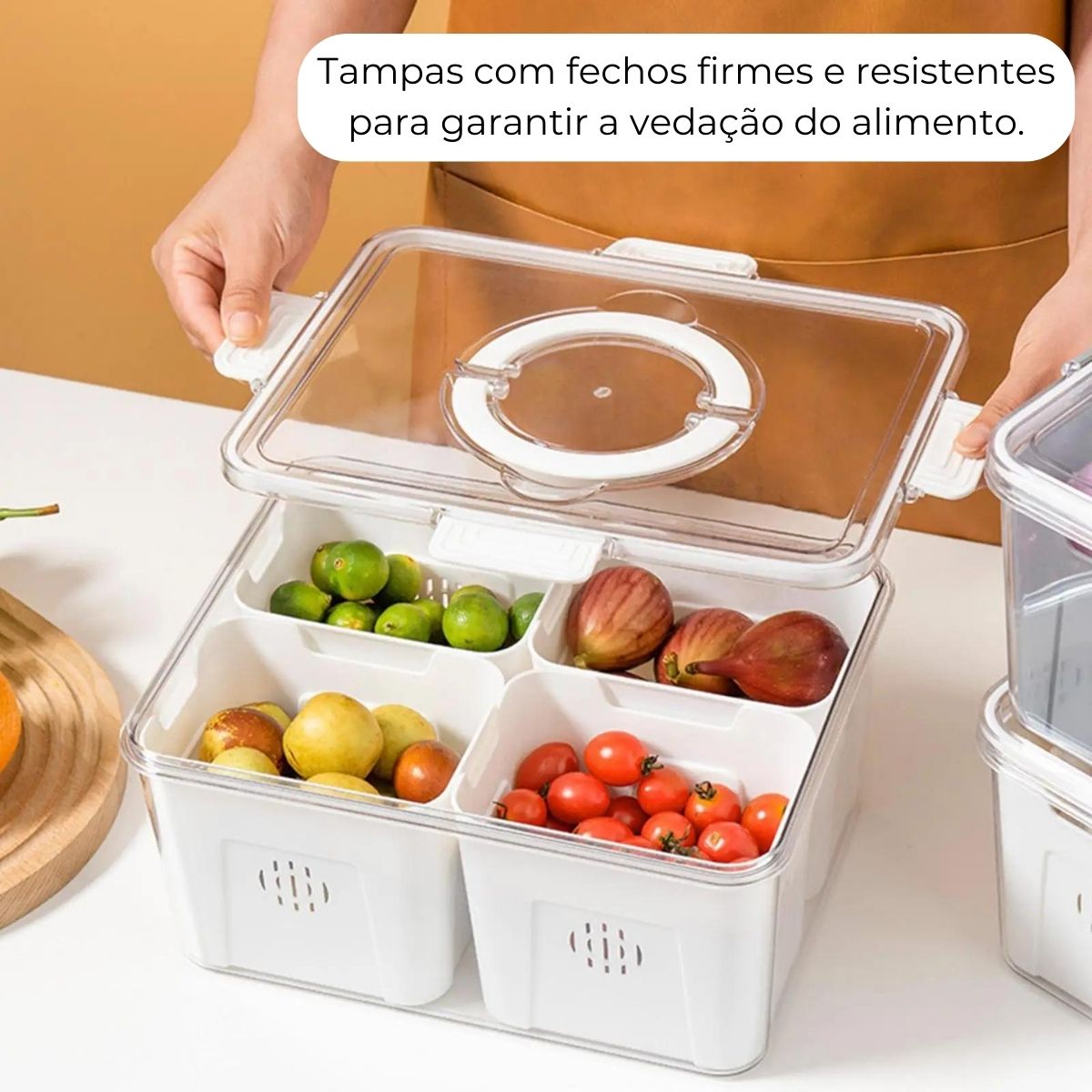 Potes Herméticos Para Geladeira Organizadores Empilháveis - Hermex