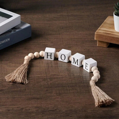 Colar de Mesa Decorativo em Madeira Bege Home