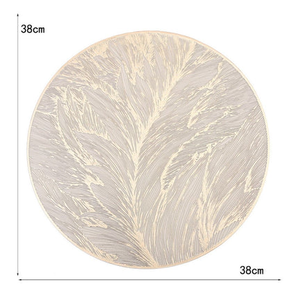 Jogo Americano Sousplat 38cm Redondo em PVC Dourado Mesa Posta Impermeável