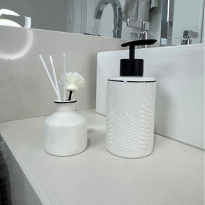 Kit Banheiro Lavabo Conjunto Saboneteira Difusor Porcelana Porcelana 2 Peças