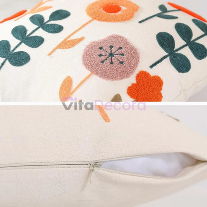 Kit 4 Capas Almofadas Decorativas 43x43 Estampas Florais Premium Sofá Sala