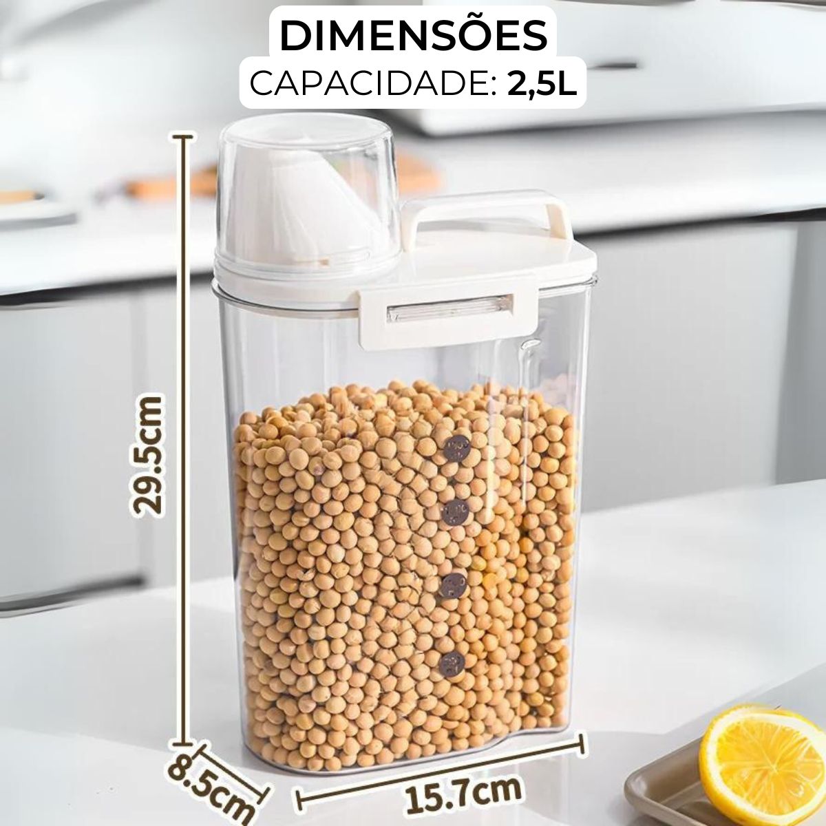 Condex 2,5L - Pote Hermético Porta Condimentos com Vedação Silicone