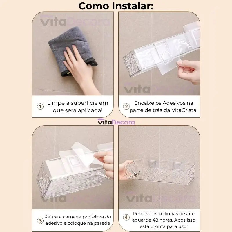 Kit Suporte Organizador Porta Shampoo + Kit Adesivos ProFix [FRETE GRÁTIS]