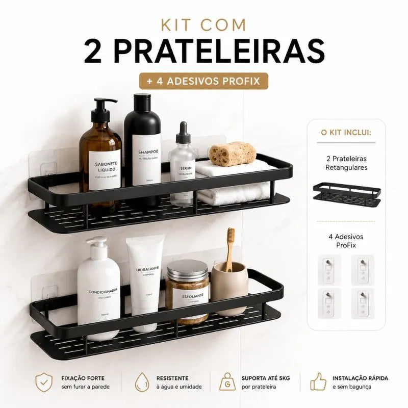 Kit Suporte Organizador em Alumínio + Adesivos ProFix - VitaAlu