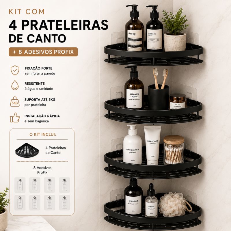 Kit Suporte Organizador em Alumínio + Adesivos ProFix - VitaAlu