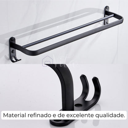 Suporte Toalha Duplo com Adesivos ProFix - Vita™ [FRETE GRÁTIS]