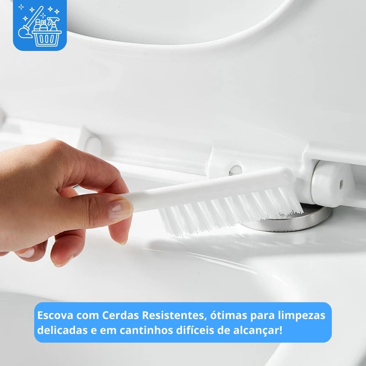 KIT COM 2 PECAS DE ESCOVA SANITARIA COM SUPORTE DE PLASTICO PP