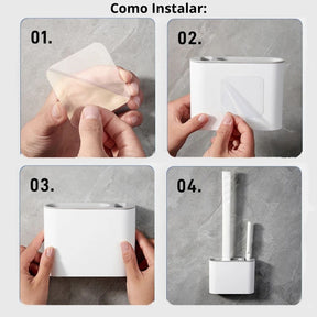 KIT COM 2 PECAS DE ESCOVA SANITARIA COM SUPORTE DE PLASTICO PP