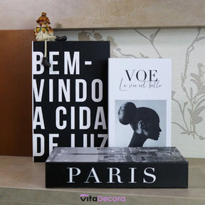 Livros Decorativos Organizadores - Conjunto com 3