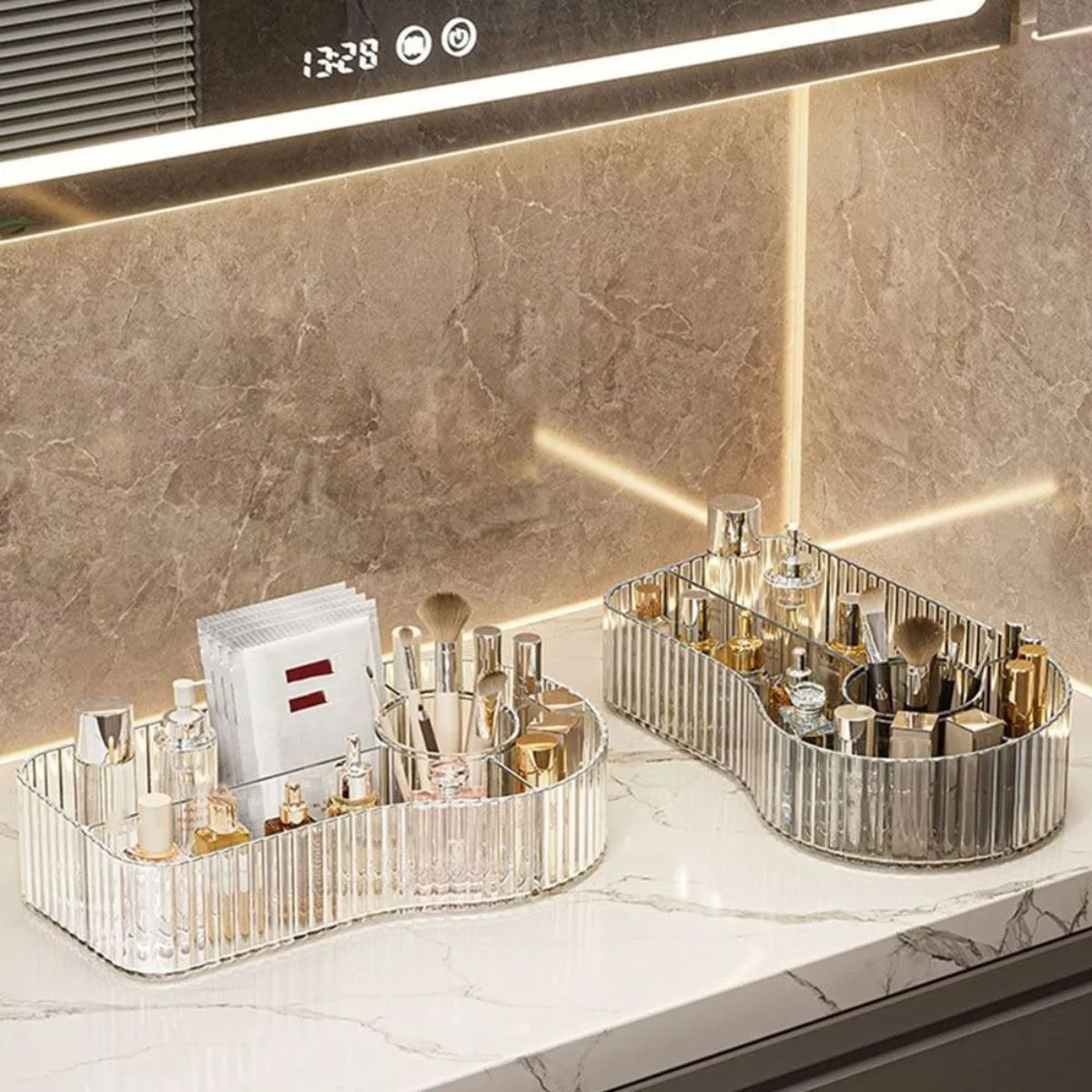 Organizador acrílico transparente multiuso para maquiagem e cosméticos
