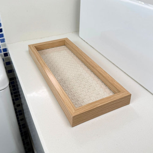 Bandeja Decorativa de Madeira com Vidro – Organização e Sofisticação