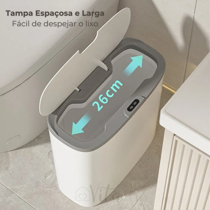 Lixeira Inteligente 13 Litros Abertura Automática Veda Cheiros - [ACOMPANHA PILHAS]