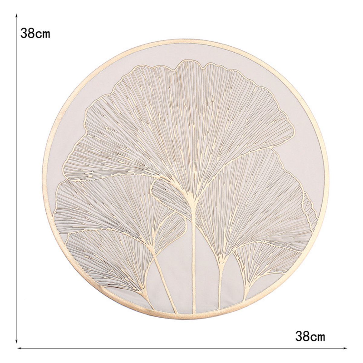 Jogo Americano Sousplat 38cm Redondo em PVC Dourado Mesa Posta Impermeável