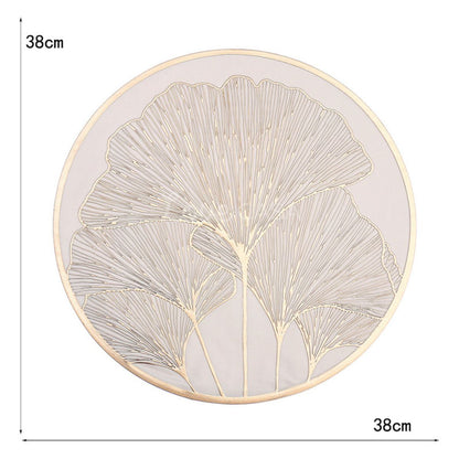 Jogo Americano Sousplat 38cm Redondo em PVC Dourado Mesa Posta Impermeável