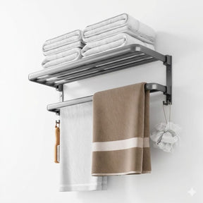 Porta-Toalhas Retrátil em Alumínio + Adesivos ProFix™ de BRINDE!