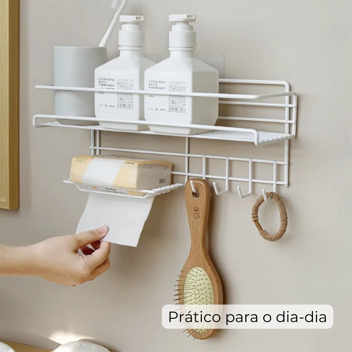 Prateleira Organizadora Shampoo Aramado + Adesivos ProFix™ [POUCAS UNIDADES]