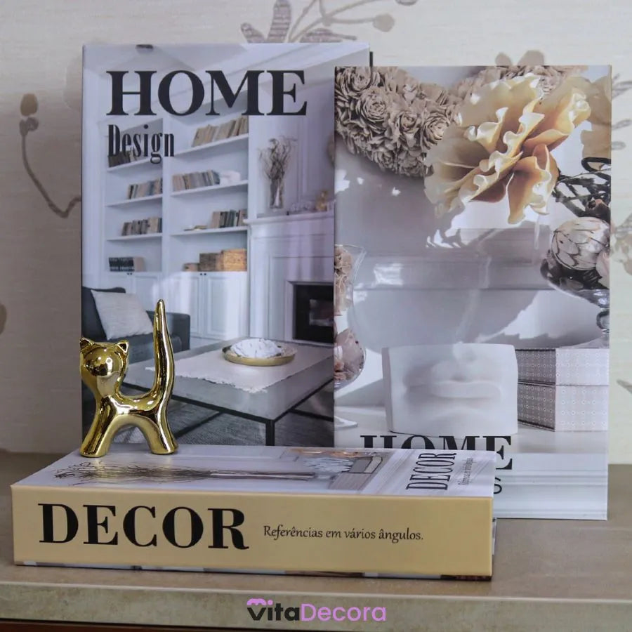 Livros Decorativos Organizadores - Conjunto com 3