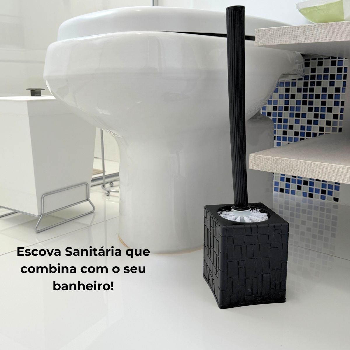 Escova De Vaso Sanitário Limpeza Vaso Com Adesivo Parede