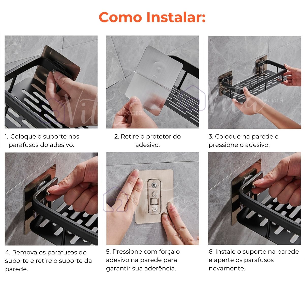 Suporte Toalha Duplo com Adesivos ProFix - Vita™ [FRETE GRÁTIS]