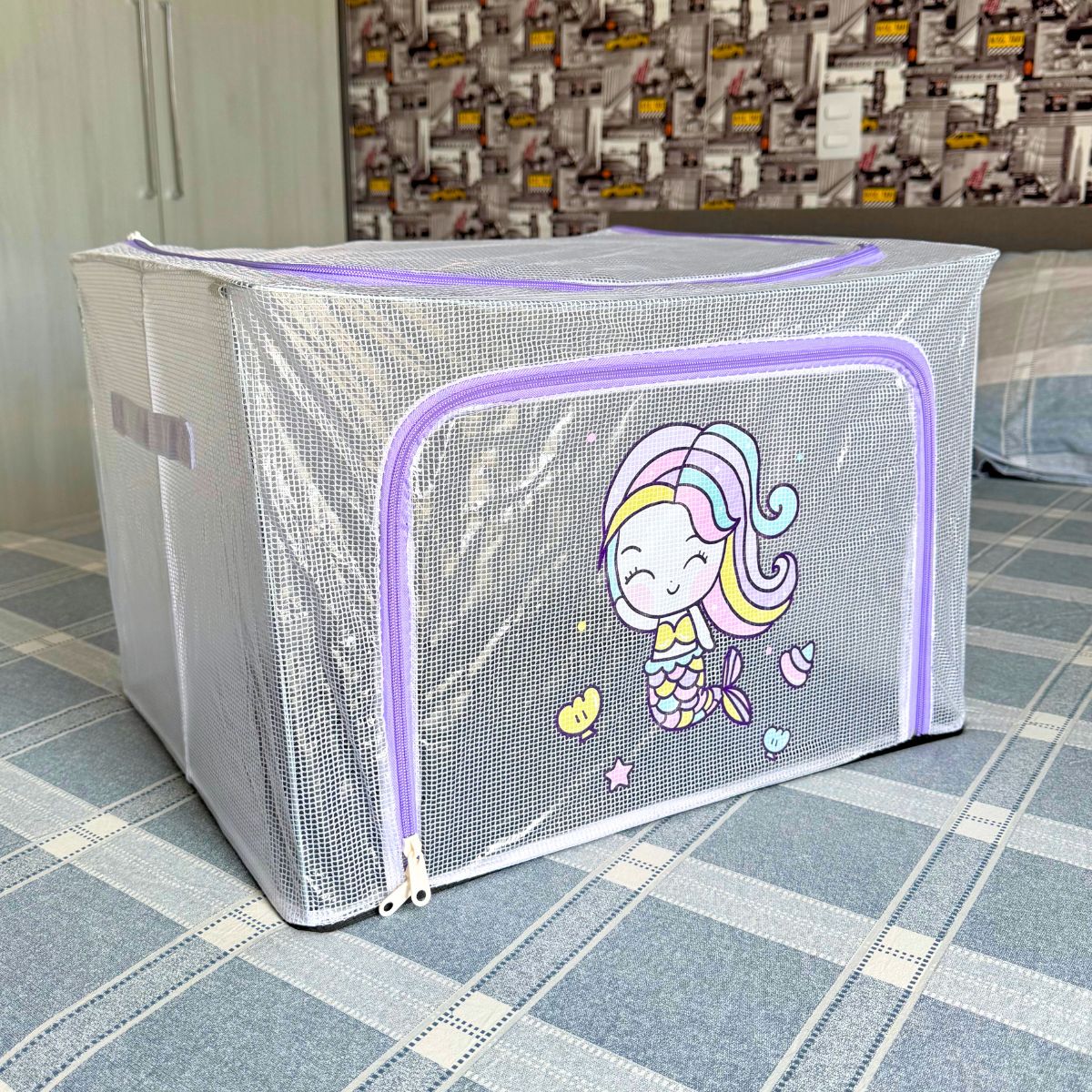 Organizador Infantil com Zíper – Grande (66L) para Brinquedos e Roupas