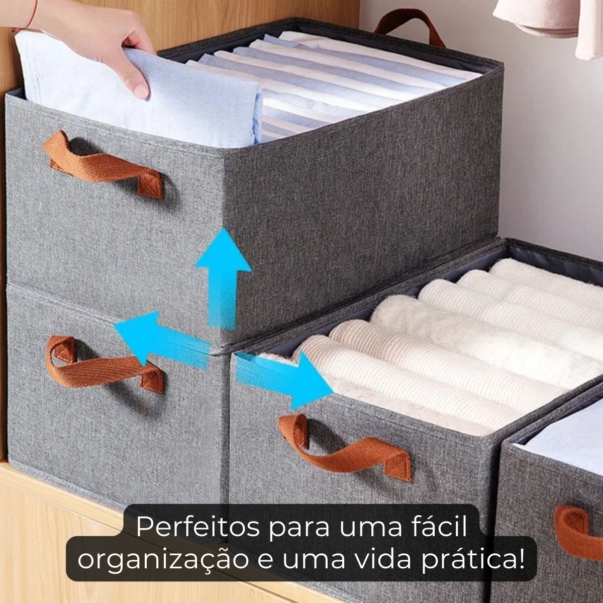 Cesto Organizador Multiuso Tecido Impermeável Dobrável