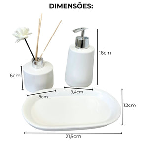 Kit Lavabo Elegance 3 Peças Porcelana