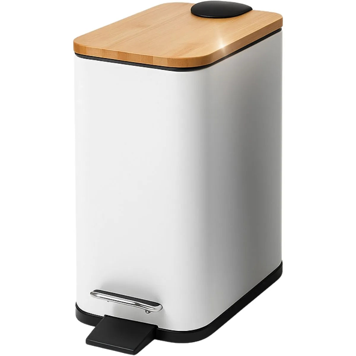Lixeira VitaClean Premium 5L - Inox com Tampa Bambu