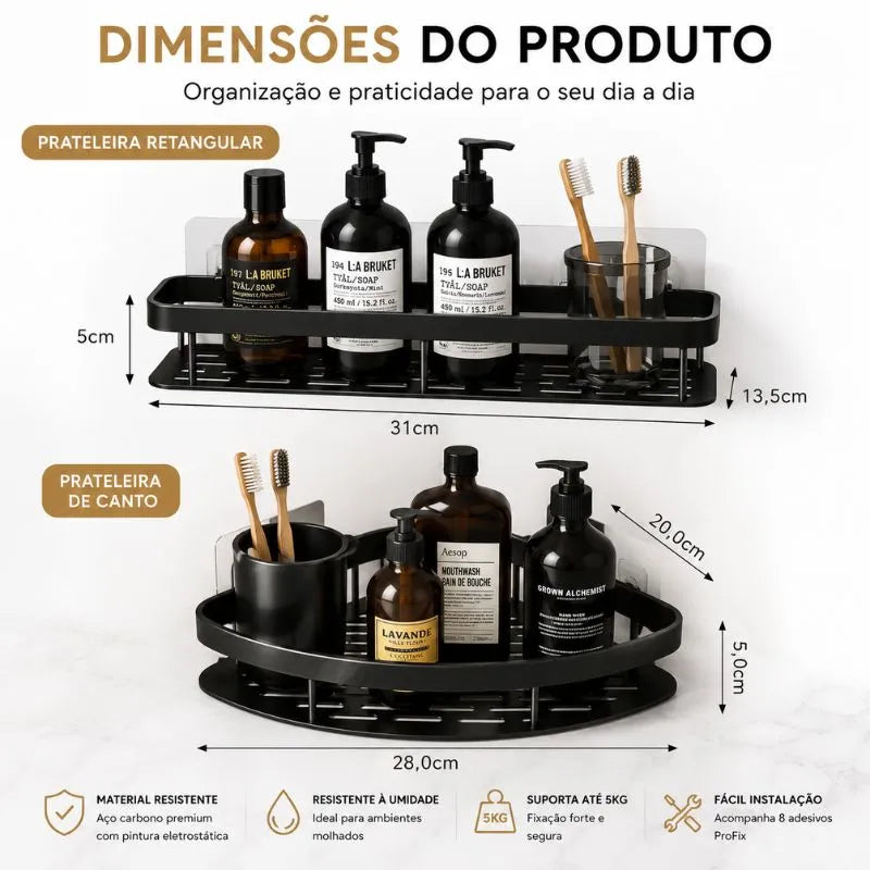 Kit Suporte Organizador em Alumínio + Adesivos ProFix - VitaAlu