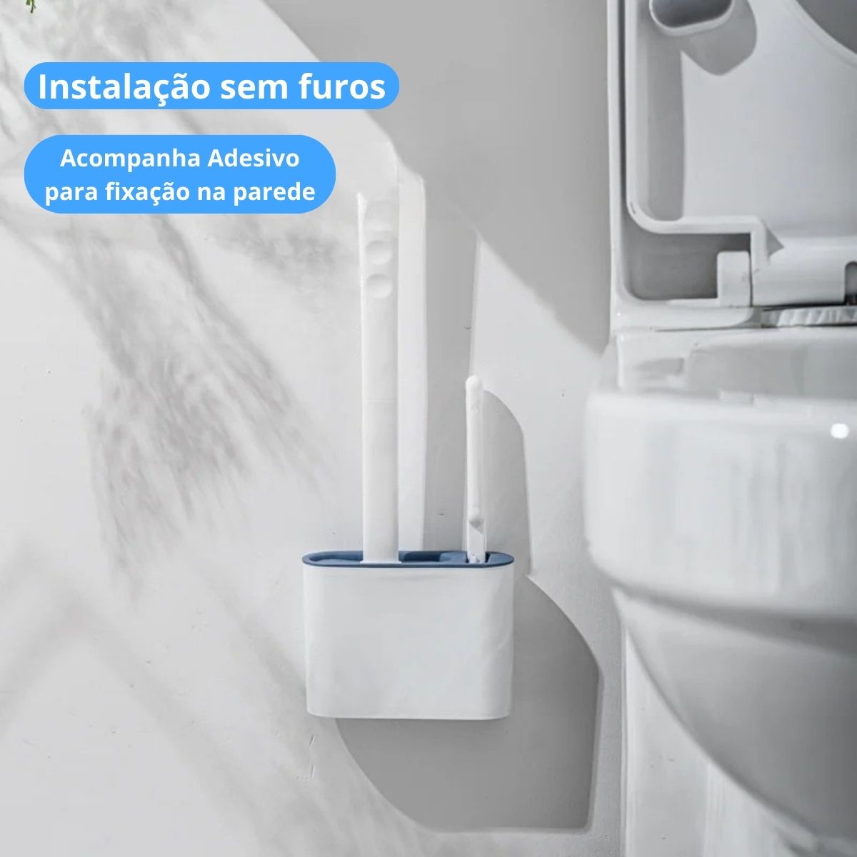 KIT COM 2 PECAS DE ESCOVA SANITARIA COM SUPORTE DE PLASTICO PP