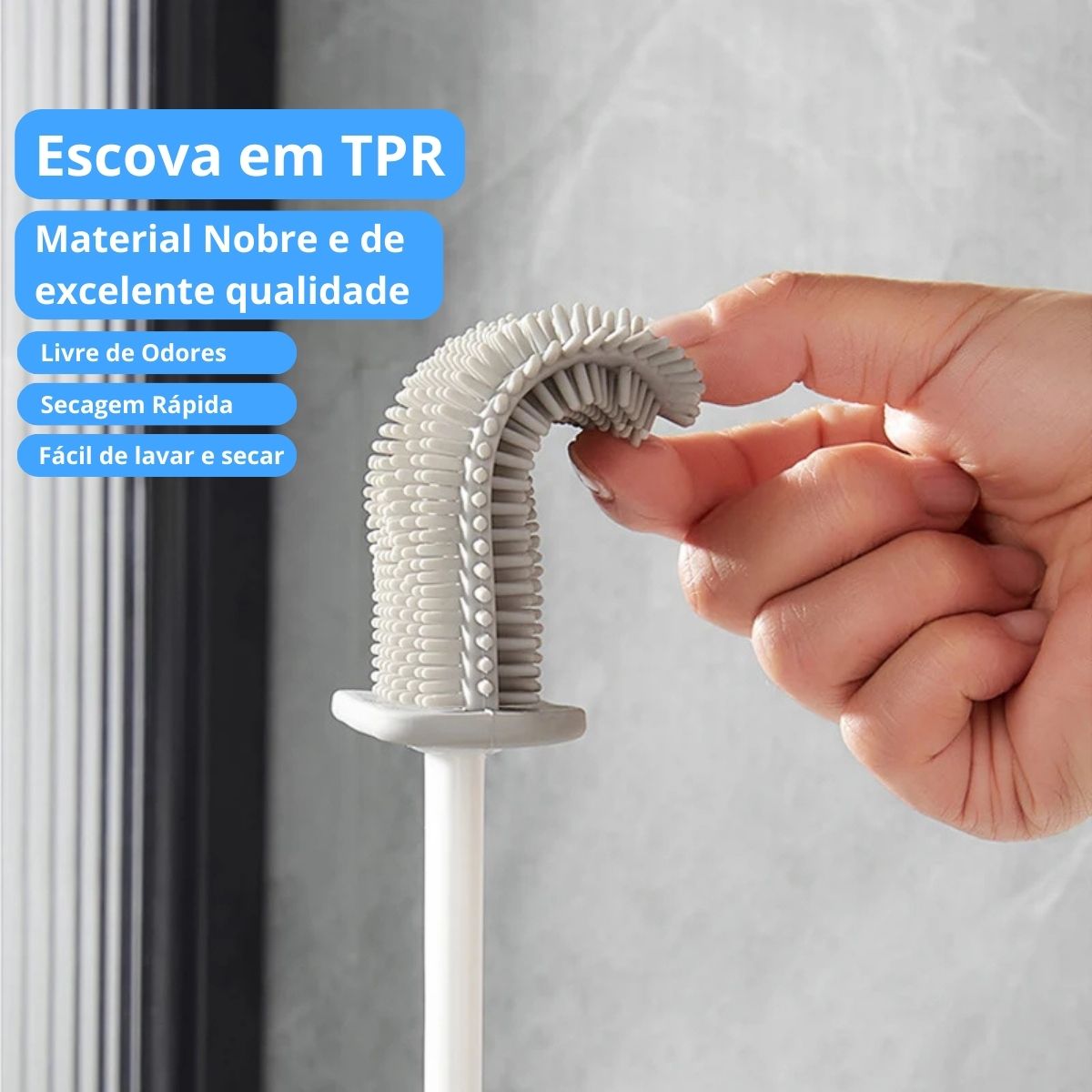 KIT COM 2 PECAS DE ESCOVA SANITARIA COM SUPORTE DE PLASTICO PP