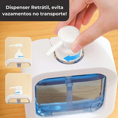 Dispenser Sabonete Líquido Portátil Banheiro Cozinha Lavabo Viagem 300ml