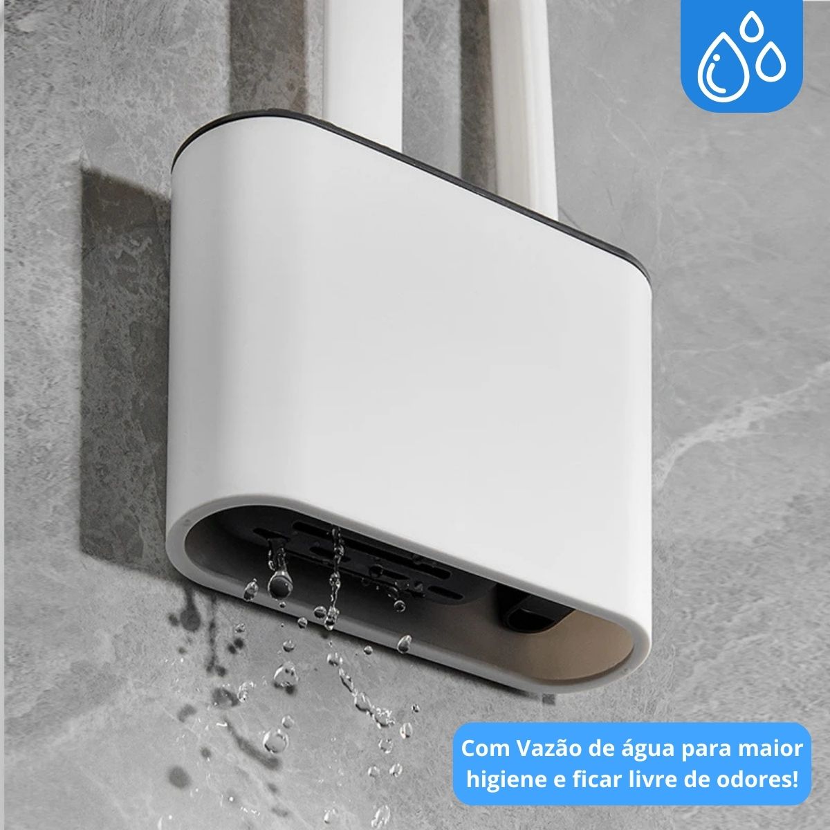 KIT COM 2 PECAS DE ESCOVA SANITARIA COM SUPORTE DE PLASTICO PP