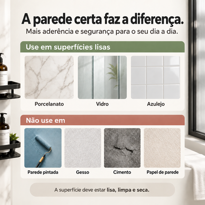Superfícies indicadas e não indicadas para instalação dos adesivos