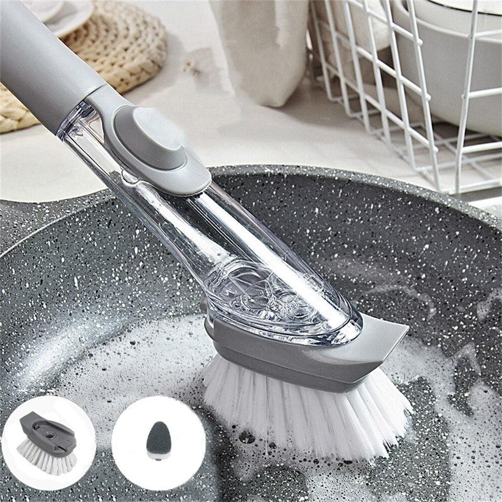 Escova Limpeza Lava Louça Porta Detergente Dispenser 2 em 1 - Dekasa Utilidades