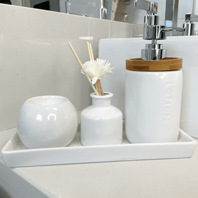 Kit Lavabo Saboneteira e Difusor 4 Peças Luxo - Dekasa Utilidades