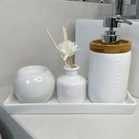 Kit Lavabo Saboneteira e Difusor 4 Peças Luxo - Dekasa Utilidades