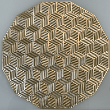 Jogo Americano 6 Peças para Mesa Posta Dourado - Dekasa Utilidades