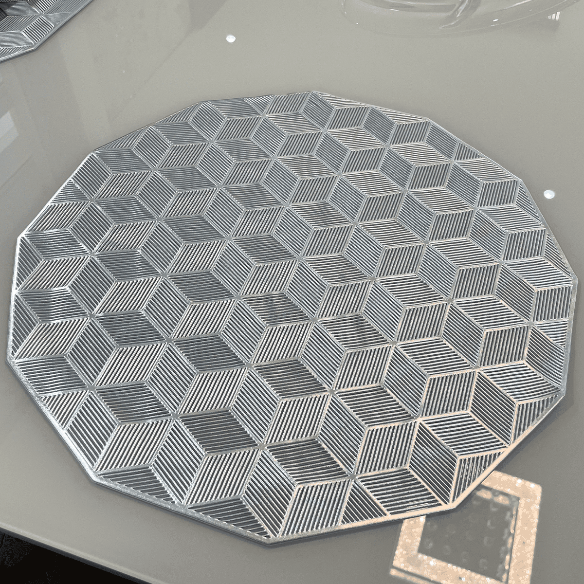 Jogo Americano 6 Peças para Mesa Posta Prata - Dekasa Utilidades